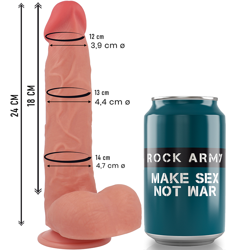ROCKARMY RAPTOR DILDO REALISTA DUAL DENSITY LIQUID SILICONE 24 CM O 44 CM