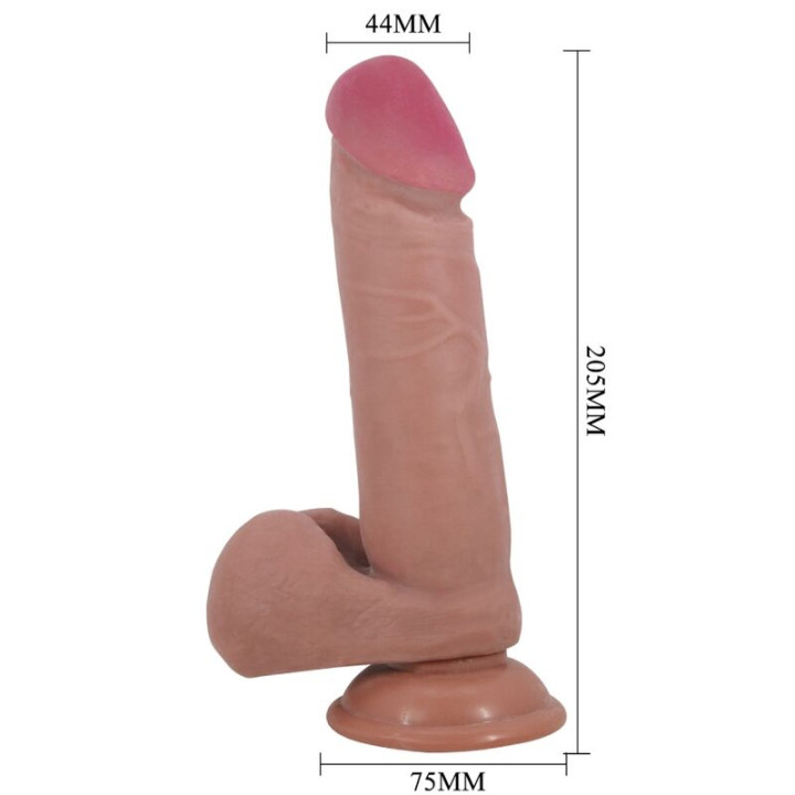 PRETTY LOVE SLIDING SKIN SERIES DILDO REALISTICO CON VENTOSA PIEL DESLIZANTE MULATO 205 CM
