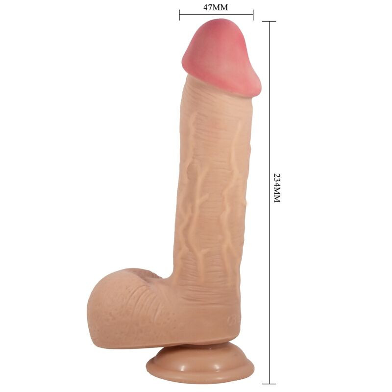 PRETTY LOVE SLIDING SKIN SERIES DILDO REALISTICO CON VENTOSA PIEL DESLIZANTE NATURAL 234 CM
