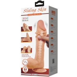PRETTY LOVE SLIDING SKIN SERIES DILDO REALISTICO CON VENTOSA PIEL DESLIZANTE CONTROL REMOTO NATURAL 24 CM 2