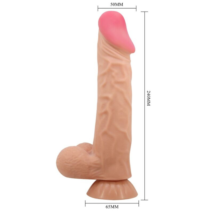 PRETTY LOVE SLIDING SKIN SERIES DILDO REALISTICO CON VENTOSA PIEL DESLIZANTE CONTROL REMOTO NATURAL 24 CM