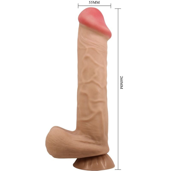 PRETTY LOVE SLIDING SKIN SERIES DILDO REALISTICO CON VENTOSA PIEL DESLIZANTE 26 CM