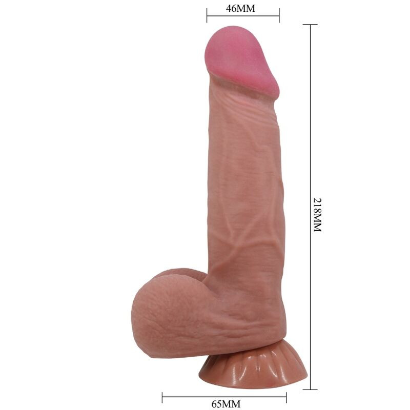 PRETTY LOVE SLIDING SKIN SERIES DILDO REALISTICO CON VENTOSA PIEL DESLIZANTE MORENO 218 CM