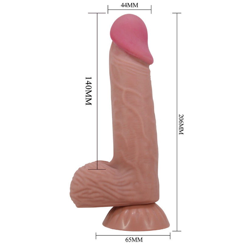 PRETTY LOVE SLIDING SKIN SERIES DILDO REALISTICO CON VENTOSA PIEL DESLIZANTE MORENO 206 CM