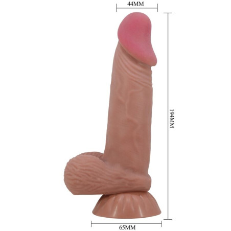 PRETTY LOVE SLIDING SKIN SERIES DILDO REALISTICO CON VENTOSA PIEL DESLIZANTE MORENO 194 CM