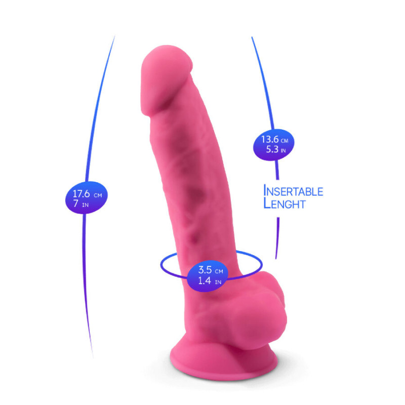 SILEXD MODELO 1 PENE REALISTICO SILICONA PREMIUM SILEXPAN ROSA FLUORESCENTE 175 CM