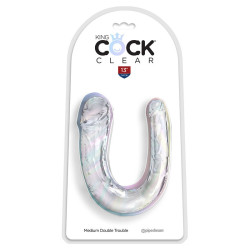 KING COCK DOUBLE TROUBLE DILDO DOBLE 33 CM TRANSPARENTE 2