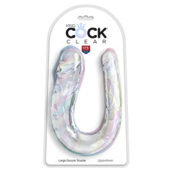 KING COCK DOUBLE TROUBLE DILDO DOBLE 44 CM TRANSPARENTE 2