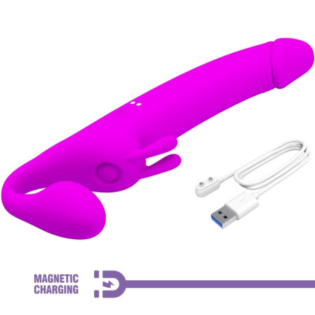 PRETTY LOVE ZANINI DILDO STRAP ON SIN ARNES 10 VIBRACIONES MORADO