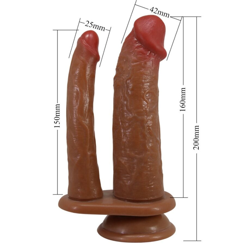 PRETTY LOVE GORAN DOBLE DILDO REALISTICO NATURAL MULATO