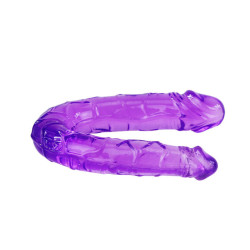BAILE DILDO DOBLE EN GELATINA FLEXIBLE LILA 2