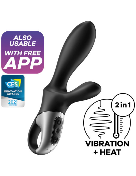 SATISFYER HEAT CLIMAX VIBRADOR ANAL APP NEGRO