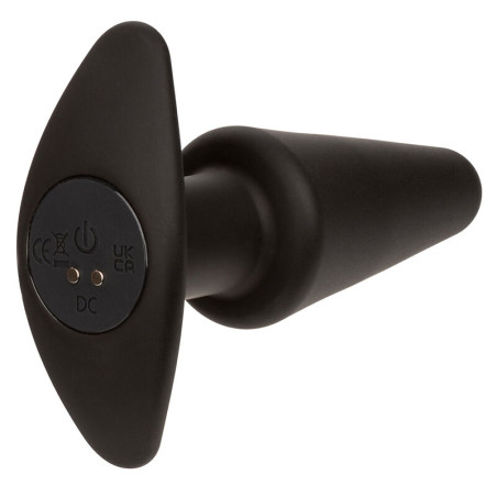 CALEXOTICS ROCK BOTTOM PLUG ANAL CONICO 10 VIBRACIONES SILICONA NEGRO