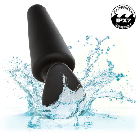 CALEXOTICS ROCK BOTTOM PLUG ANAL CONICO 10 VIBRACIONES SILICONA NEGRO