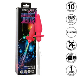 CALEXOTICS SOUTHERN LIGHTS LIGHT UP PLUG ANAL CON LUCES 10 VIBRACIONES SILICONA ROSA 2