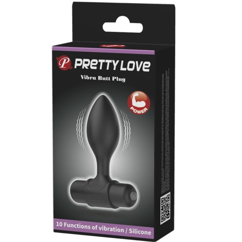 PRETTY LOVE VIBRA BUTT PLUG ANAL 10 VIBRACIONES NEGRO