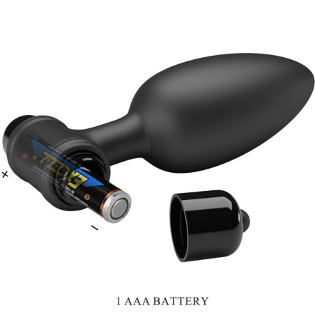 PRETTY LOVE VIBRA BUTT PLUG 2 PLUG ANAL 10 VIBRACIONES NEGRO