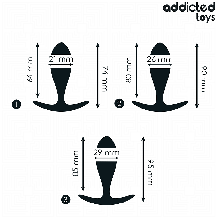 ADDICTED TOYS SET DE 3 PLUG ANAL SILICONA MODELO 2