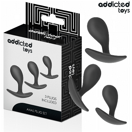 ADDICTED TOYS SET DE 3 PLUG ANAL SILICONA MODELO 3