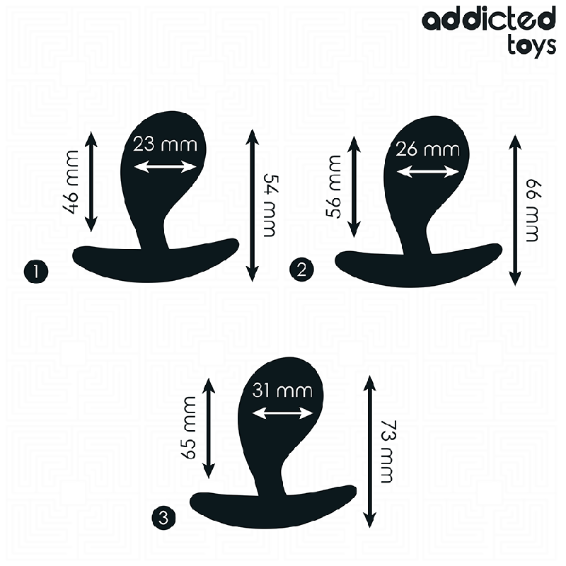 ADDICTED TOYS SET DE 3 PLUG ANAL SILICONA MODELO 3