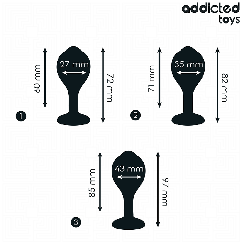 ADDICTED TOYS SET DE 3 PLUG SILICONA ANAL CON JOYA