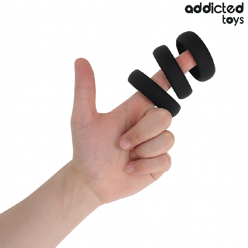 ADDICTED TOYS SET DE ANILLOS SILICONA PLANOS