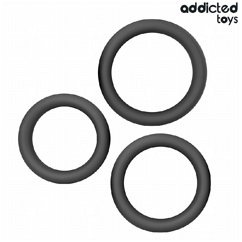 ADDICTED TOYS SET DE ANILLOS SILICONA PLANOS
