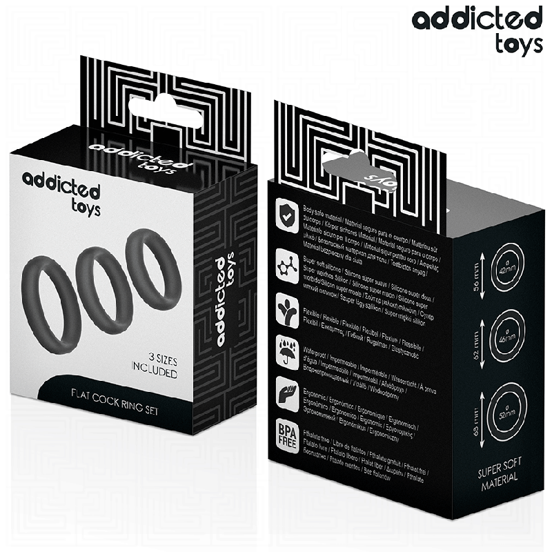 ADDICTED TOYS SET DE ANILLOS SILICONA PLANOS