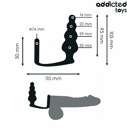ADDICTED TOYS PLUG ANAL CON ANILLO SILICONA MODELO 5