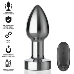 INTENSE PLUG ANAL 10 VIBRACIONES METAL CON CONTROL REMOTO S 2