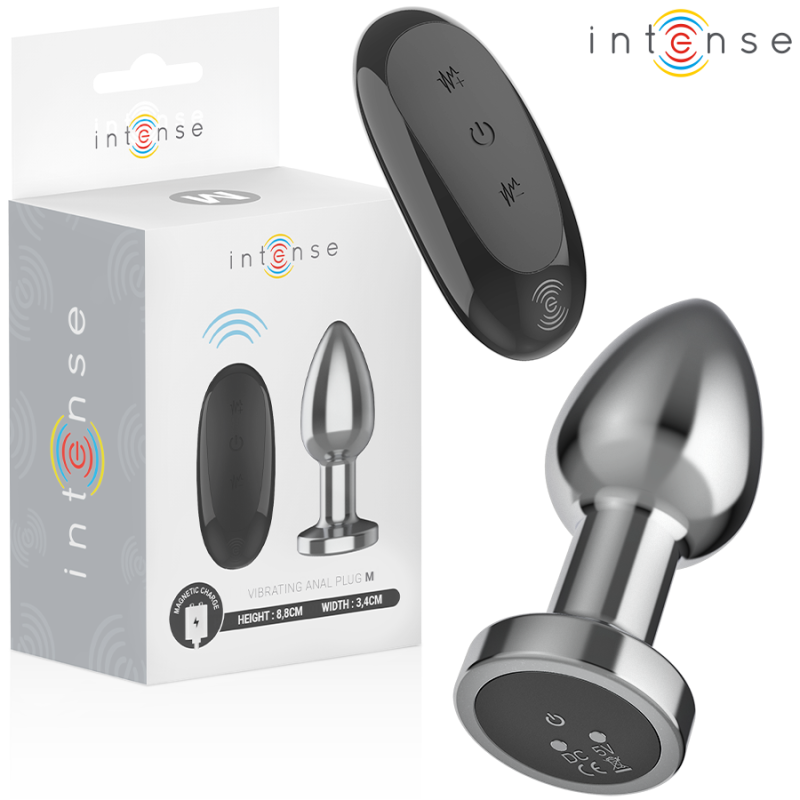 INTENSE PLUG ANAL 10 VIBRACIONES METAL CON CONTROL REMOTO M