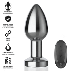 INTENSE PLUG ANAL 10 VIBRACIONES METAL CON CONTROL REMOTO M 2