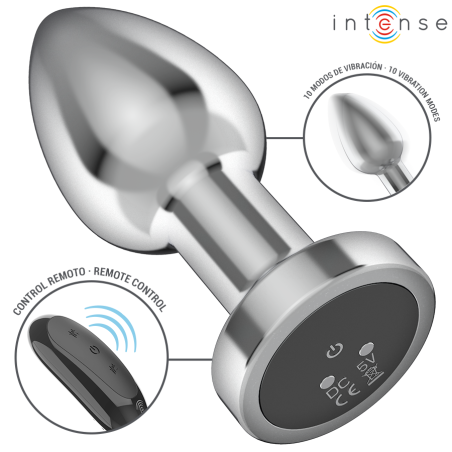 INTENSE PLUG ANAL 10 VIBRACIONES METAL CON CONTROL REMOTO M