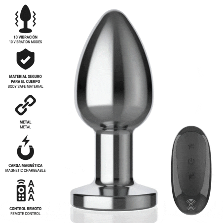 INTENSE PLUG ANAL 10 VIBRACIONES METAL CON CONTROL REMOTO L