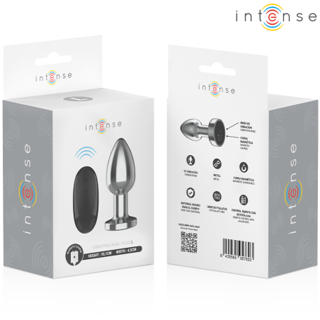 INTENSE PLUG ANAL 10 VIBRACIONES METAL CON CONTROL REMOTO L