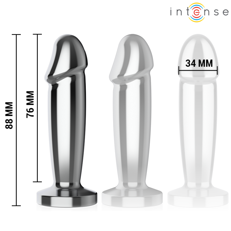 INTENSE PLUG ANAL 10 VIBRACIONES METAL EN FORMA DE DILDO CON CONTROL REMOTO S