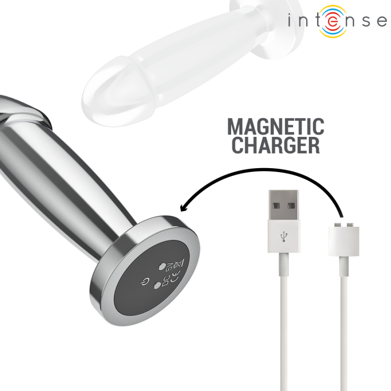 INTENSE PLUG ANAL 10 VIBRACIONES METAL EN FORMA DE DILDO CON CONTROL REMOTO S