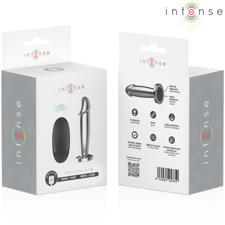 INTENSE PLUG ANAL 10 VIBRACIONES METAL EN FORMA DE DILDO CON CONTROL REMOTO S