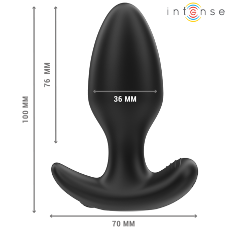 INTENSE JOEY PLUG ANAL 10 VIBRACIONES NEGRO CONTROL REMOTO