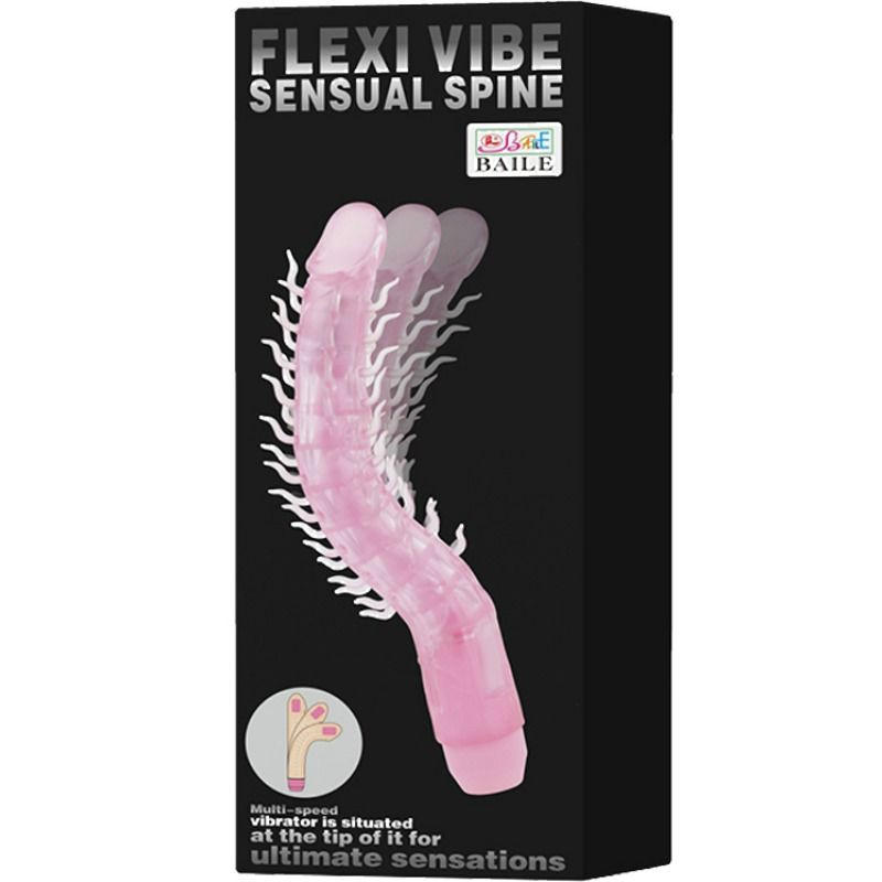 BAILE FLEXI VIBE SENSUAL SPINE BENDABLE VIBRATING DILDO LILA 235 CM