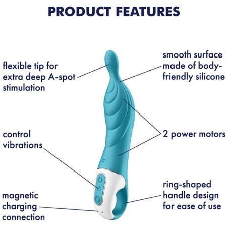 SATISFYER AMAZING 2 VIBRADOR PUNTO A TURQUESA