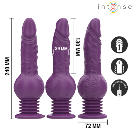 INTENSE TATUM VIBRADOR MULTIFUNCION CON VIBRACION UP AND DOWN 24 CM MORADO