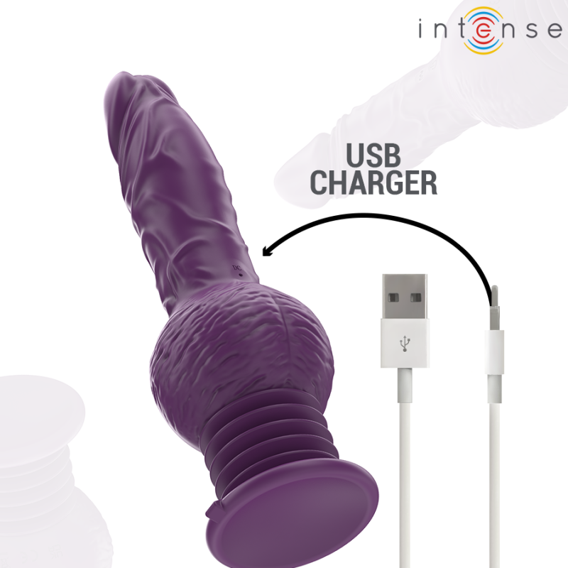 INTENSE TATUM VIBRADOR MULTIFUNCION CON VIBRACION UP AND DOWN 24 CM MORADO