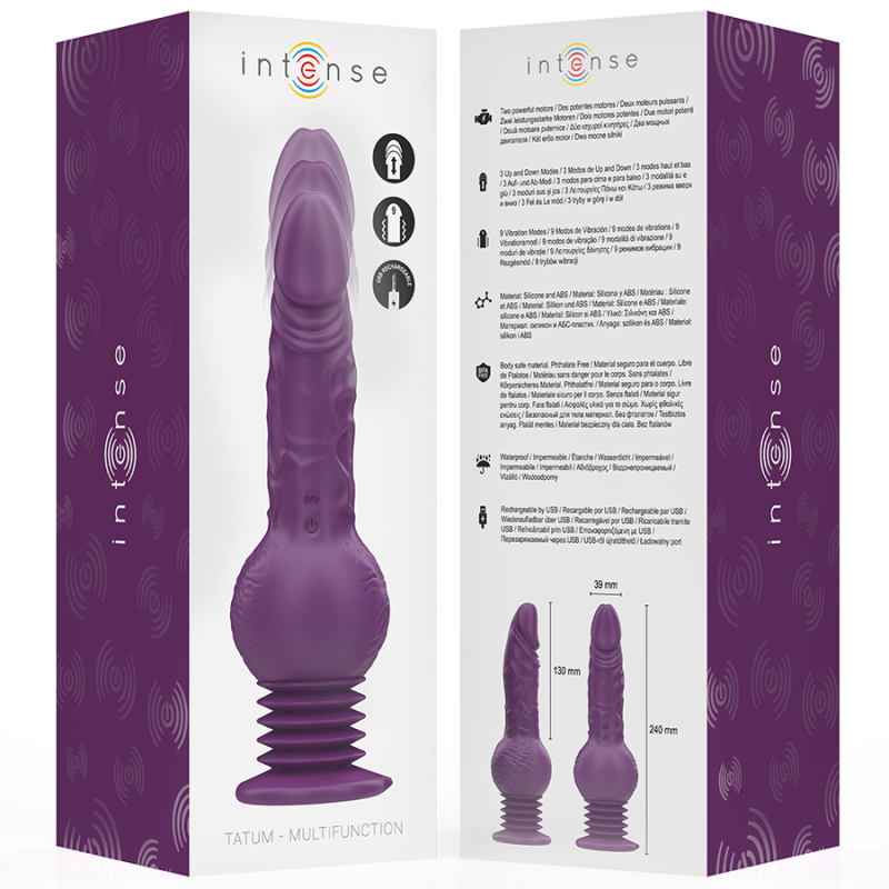 INTENSE TATUM VIBRADOR MULTIFUNCION CON VIBRACION UP AND DOWN 24 CM MORADO
