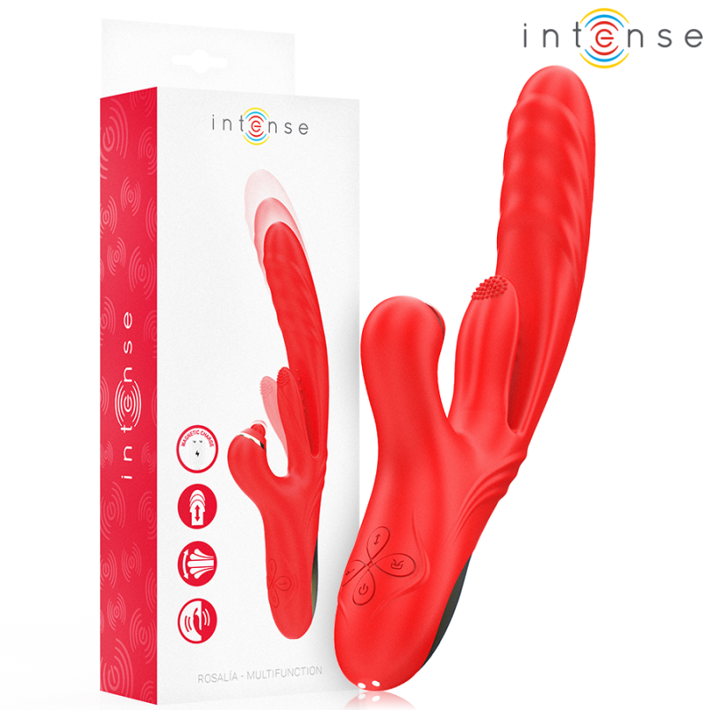 INTENSE ROSALIA VIBRADOR MULTIFUNCION 3 EN 1 ROJO