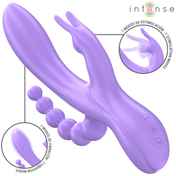 INTENSE MIKO TRIPLE VIBRADOR RABBIT ESTIMULADOR ANAL 7 VIBRACIONES MORADO 2