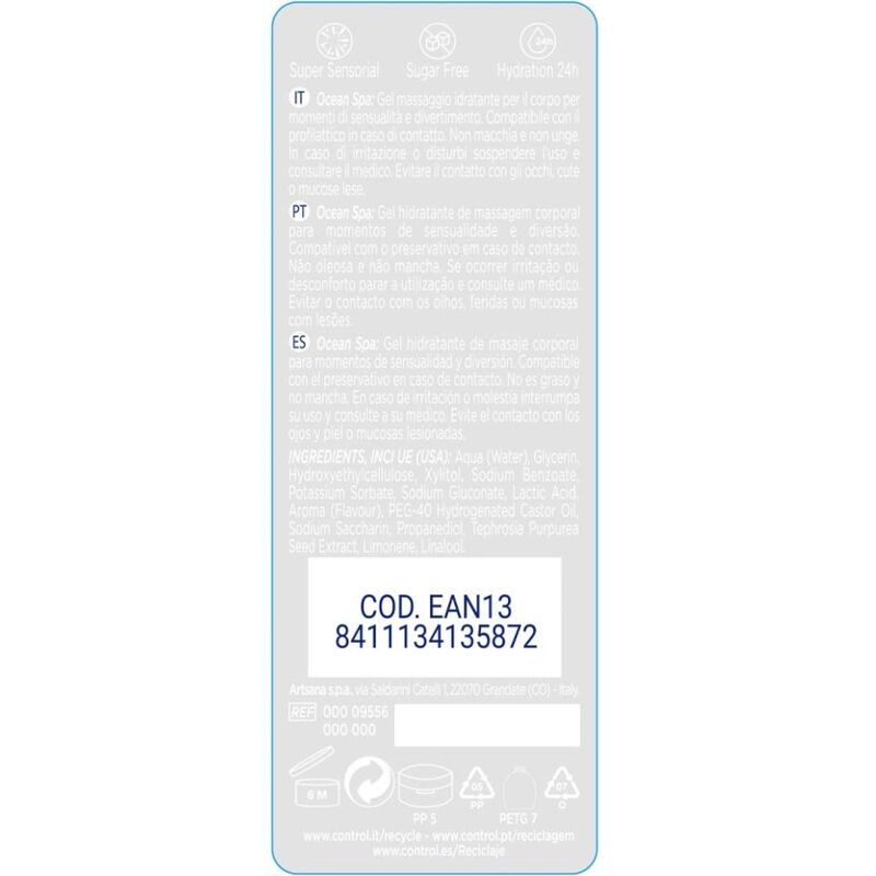 CONTROL 2 EN 1 MASSAGE PLEASURE MEDITERRANEAN SEA 200 ML