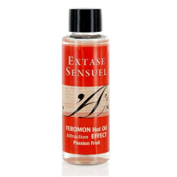 EXTASE SENSUAL ACEITE MASAJE EFECTO CALOR CON FEROMONAS FRUTA DE LA PASION 100 ML 2