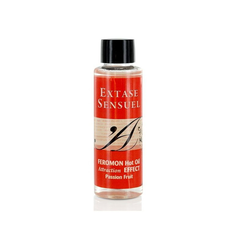 EXTASE SENSUAL ACEITE MASAJE EFECTO CALOR CON FEROMONAS FRUTA DE LA PASION 100 ML