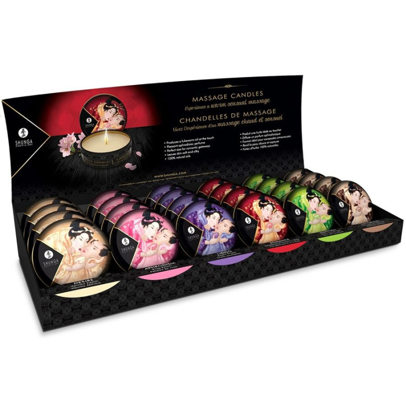 SHUNGA MINI CARESS BY CANDLELIGHT DISPLAY VELAS MASAJE 24 UDS